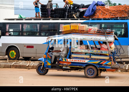 Taxi cab tuk-tuk in Pakse, local way of transportation Stock Photo