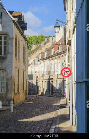 Street with old buildings, in Beaune, Burgundy, France Stock Photo