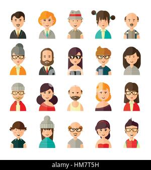 Collection of different avatars Stock Vector