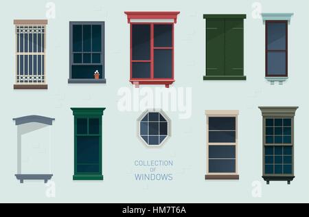 Collection of windows Stock Vector