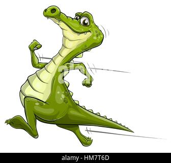 Alligator running vector art Stock Vector