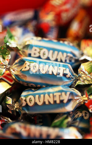 Bounty bars part of the Mars  Celebrations selection Stock Photo