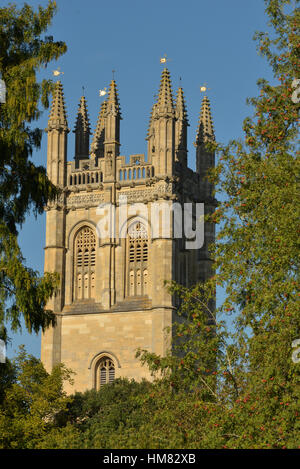 Magdalen College Tower from Oxford Botanic Garden Stock Photo