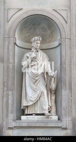 Florence, Italy, more than 100 hundred years Dante Alighieri statue Stock Photo