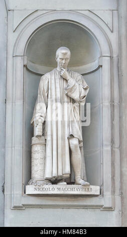 Florence, Italy, more than 100 hundred years Niccolò Macchiavelli statue Stock Photo