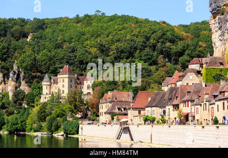 Canoeing on the River Dordogne, La Roque Gageac, France Stock Photo