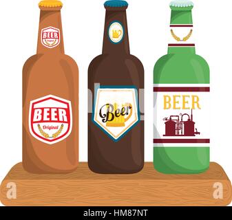 brown bottle of beer icon image design, vector illustration Stock Vector