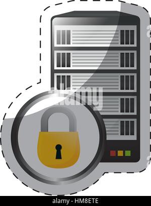 data center storage icon sticker image vector illustration design Stock Vector