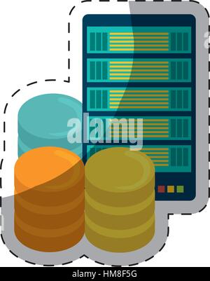 data center storage icon sticker image vector illustration design Stock ...