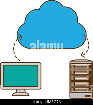 database hosting and tuning connecting image, vector illustration Stock Vector