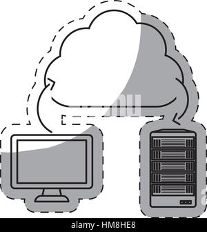 database hosting and tuning connecting image, vector illustration Stock Vector