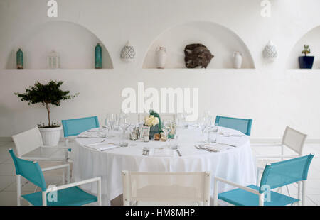 Table set for wedding reception or an event party Stock Photo
