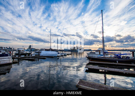 Fells Point Water Front Boats in Baltimore, Maryland Stock Photo