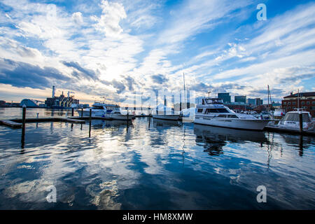 Fells Point Water Front Boats in Baltimore, Maryland Stock Photo