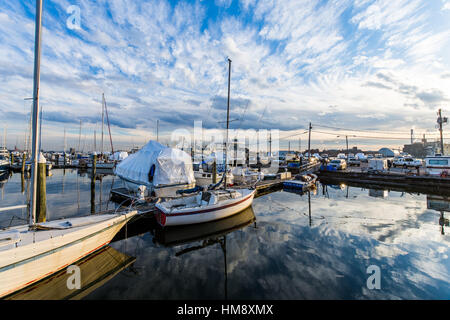 Fells Point Water Front Boats in Baltimore, Maryland Stock Photo