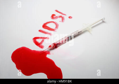 AIDS and HIV. Protect yourself. Because They are dangerous. Stock Photo