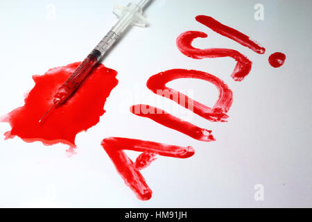 AIDS and HIV. Protect yourself. Because They are dangerous. Stock Photo