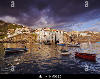 View of the fishing port in Camara de Lobos, Madeira, Portugal, Atlantic Stock Photo