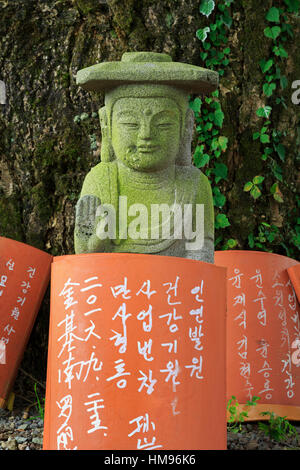 Offerings, Gwaneumsa Temple, Jeju Island, South Korea Stock Photo