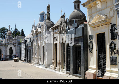 Family mausoleums in the Cementerio de la Recoleta, Buenos Aires, Argentina, South America Stock Photo
