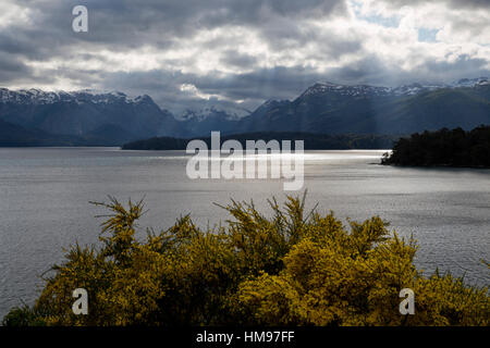 View across Lake Nahuel Huapi, Villa La Angostura, Nahuel Huapi National Park, Lake District, Argentina, South America Stock Photo