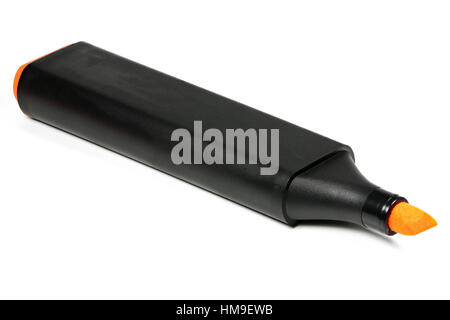 orange highlighter isolated on white background Stock Photo