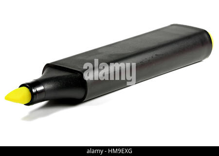 yellow highlighter isolated on white background Stock Photo