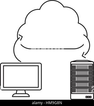 database hosting and tuning connecting image, vector illustration Stock Vector