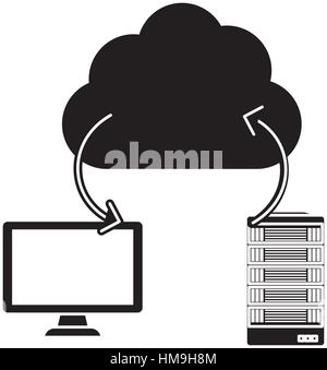 database hosting and tuning connecting image, vector illustration Stock Vector
