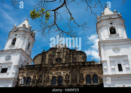 Cathedral, historical old town, UNESCO World Heritage Site, Panama City, Panama, Central America. Constructed in 1674, the Metropolitana Cathedral was Stock Photo