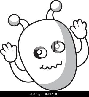 martian character comic icon vector illustration design Stock Vector