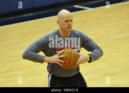 Washington, United States. 31st Jan, 2017. Washington Wizards player development assistant coach David Adkins during a training session in Washington, USA, January 31, 2017. Credit: David Svab/CTK Photo/Alamy Live News Stock Photo