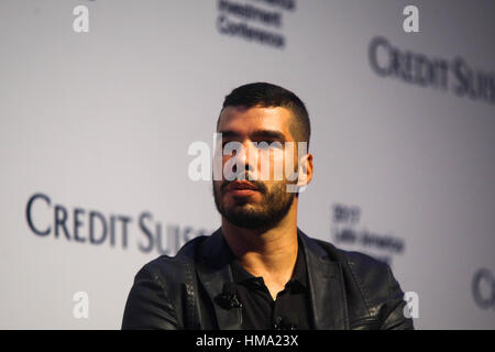 Sao Paulo, Brazil. 1st February 2017. The paralympic athlete medalist Daniel Dias, participates on the afternoon of Wednesday (01) at the Hotel Hyatt south of São Paulo, the 2017 Latin American Investment Conference. Credit: Foto Arena LTDA/Alamy Live News Stock Photo