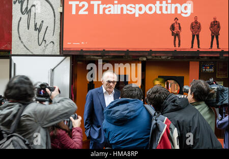 Madrid, Spain. 2th February, 2017.  T2 Trainspotting film presentation with his Director Danny Boyle in Via Lactea bar on 2th February, Madrid, Spain. Credit: Enrique Davó/Alamy Live News. Stock Photo