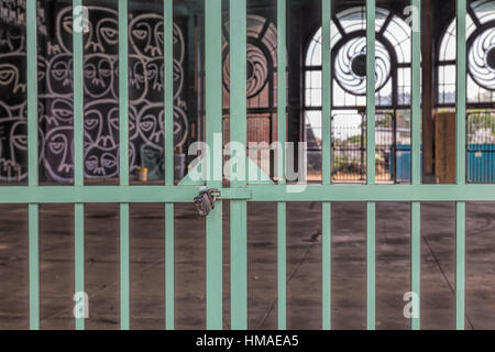 Interior of Historic Asbury Park Carousel and Casino House in New Jersey at the shore. Stock Photo