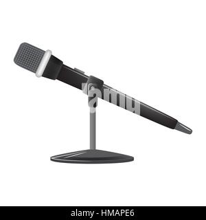 Vintage metal studio microphone isolated on white background vector illustration Stock Vector