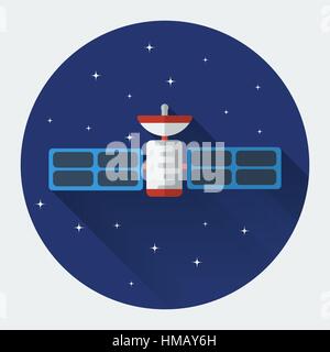 Space rocket flat icon Stock Vector