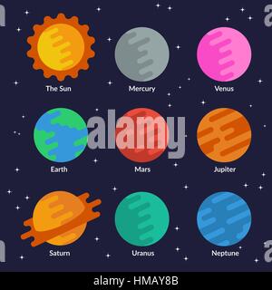 Solar system planet flat design vector illustration Stock Vector Image ...