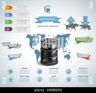 Infographic oil barrel Business template design . concept vector Stock Vector