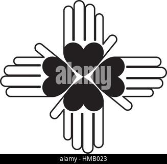 hands print paint around vector illustration design Stock Vector