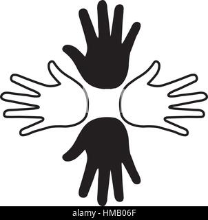 hands print paint around vector illustration design Stock Vector