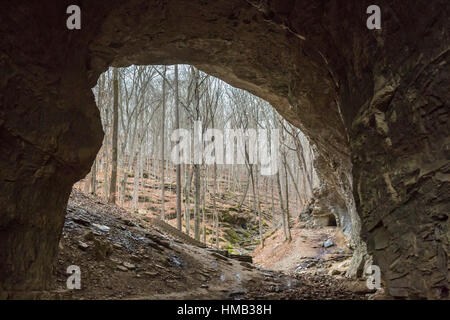 Olive Hill, Kentucky - Smoky Bridge, a natural stone bridge, at Carter Caves State Resort Park. The park has more than 20 caves and natural bridges. Stock Photo