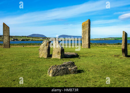 Standing Stones of Stenness Orkney islands UK Stock Photo