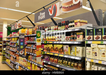 Free From range display in a supermarket UK Stock Photo