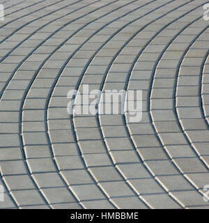 Cobblestone Pavement Texture, Gray Radial Texture Pattern Background Stock Photo