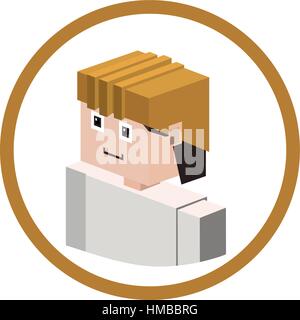 Worker isometric avatar icon vector illustration graphic design Stock Vector