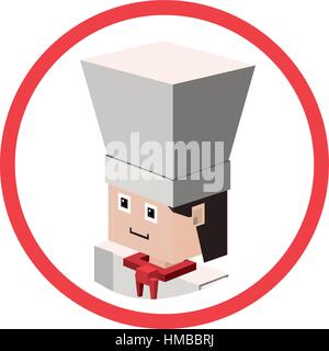 Chef isometric avatar icon vector illustration graphic design Stock Vector