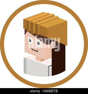 Worker isometric avatar icon vector illustration graphic design Stock Vector