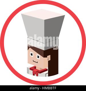Chef isometric avatar icon vector illustration graphic design Stock Vector