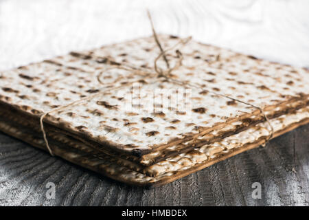 Jewish matza on Passover Stock Photo